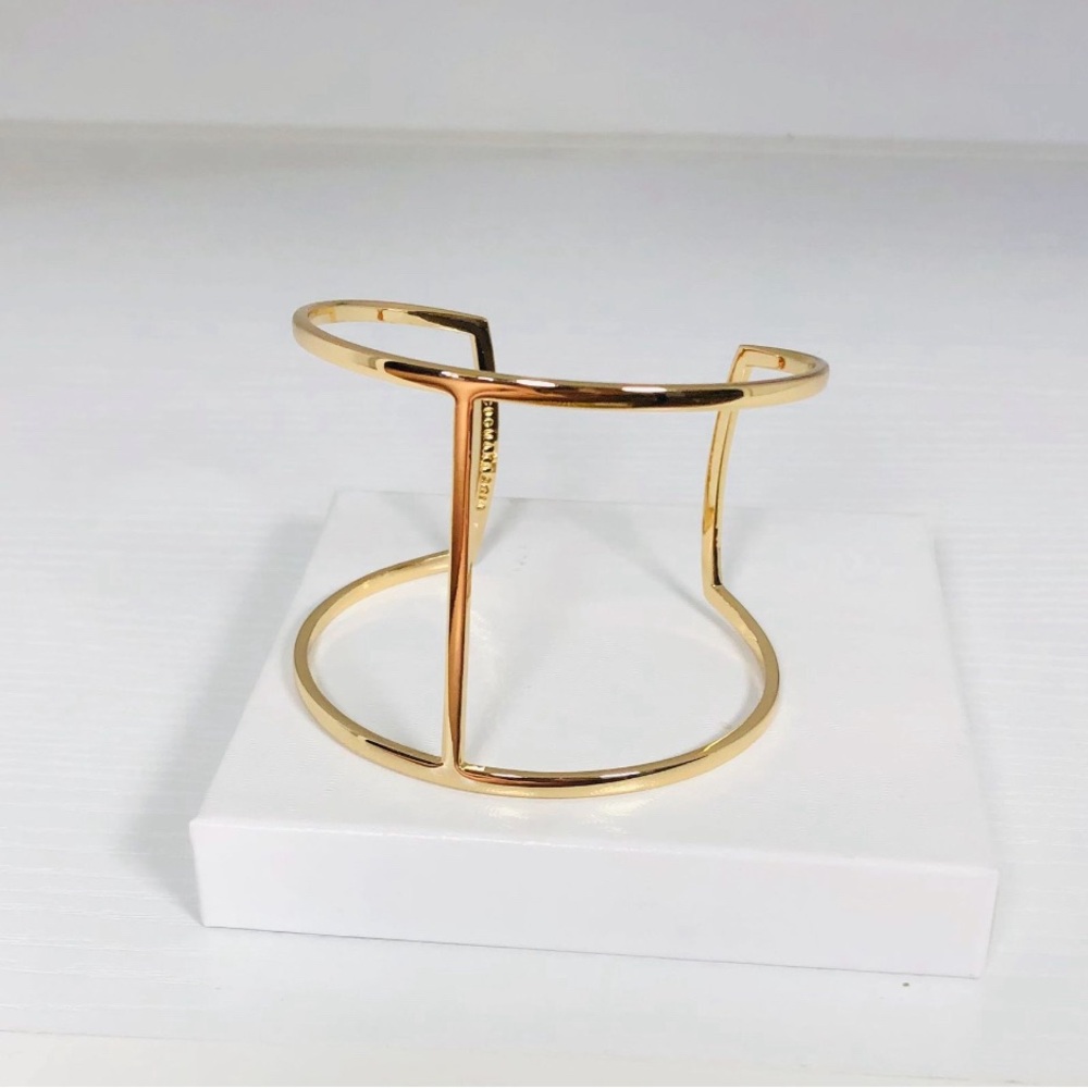 BCBG MAXAZRIA Women’s Sexy T-Bar Open Cuff Gold Bracelet